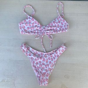 Bamba Swim pink cheetah bikini- WORN ONCE